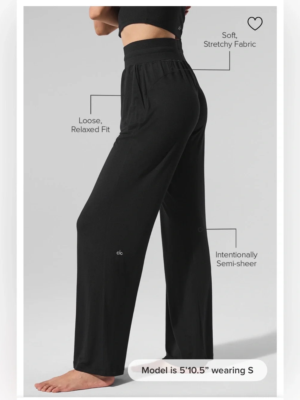 NWOT Alo Semi-Sheer Delicate Lounge Flare Pant